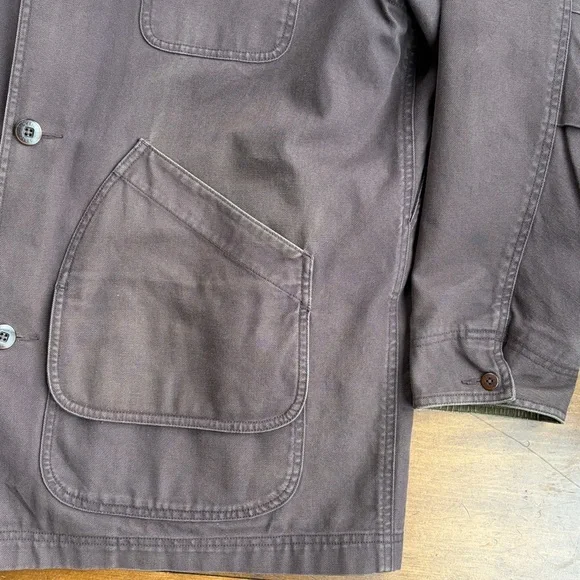 Vintage L.L. Bean Brown Canvas Field Coat Jacket Wool Plaid Lined Men's XL - Picture 7 of 15
